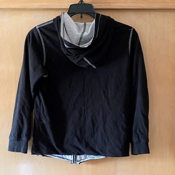 Boy's Sz 10 Diesel Black/Gray Zipper Hooded Jacket - Picture 3 of 4
